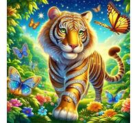 Puzzle de Papillon Tigre de la Jungle pour Adultes,35 pièces,12x12 cm Puzzle de Bricolage Artistique pour Décoration de la Maison, Jeu éducatif Challenge Toy Puzzles pour Adultes