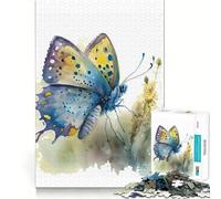 Puzzle de Papillons Aquarelle pour Adultes,1000 pièces,Jeu Stimulant la réflexion,Structure à emboîtement précise,Facile à Apprendre,pour Le Plaisir de Toute la Famille (38x26cm)