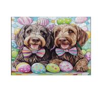 Puzzle de Pâques à poil dur allemand pour adultes - 500 pièces - Œufs en verre teinté - Puzzles en bois - Décoration amusante pour le divertissement à la maison