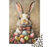 Puzzle de Pâques Lapin Mignon pour Adultes 1000 Pièces - Grand Puzzle à Refaire Soi-même - Jeu Éducatif et Amusant pour Toute la Famille - Décoration Unique - 38 x 26 cm / 1000 Pièces