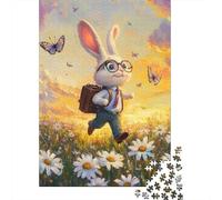 Puzzle de Pâques Lapin Mignon pour Adultes 1000 Pièces - Grand Puzzle à Refaire Soi-même - Jeu Éducatif et Amusant pour Toute la Famille - Décoration Unique - 38 x 26 cm / 1000 Pièces