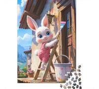 Puzzle de Pâques Mignon Lapin croyances religieuses chrétiennes Puzzle Papier rectangulaire intéressant réduction du Stress pour garçon ou Fille 38x26cm/1000pcs