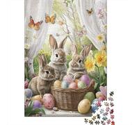 Puzzle de Pâques Mignon Lapin guérison prières inspirantes Jeux créatifs Puzzle rectangulaire en Papier pour garçon ou Fille 70x50cm/1000 pièces