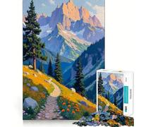 Puzzle de Paysage de Chemin de Montagne pour Adolescents, 1000 pièces, Jeu de réflexion Anti-Stress, découpe de qualité supérieure, Cadeau Exceptionnel (38x52cm)