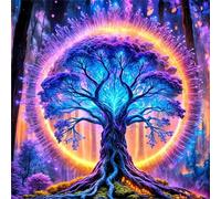 Puzzle de Paysage de l'arbre de Vie pour Adultes,35 pièces,12x12 cm Puzzle de Bricolage Artistique pour Décoration de la Maison, Jeu éducatif Challenge Toy Puzzles pour Adultes