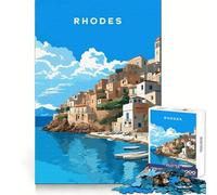 Puzzle de Paysage de l'île de Rhodes pour Adultes, 1000 pièces, pour améliorer sa mémoire et soulager Le Stress, Un Cadeau mémorable Assembler (38x52cm)