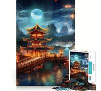 Puzzle de Paysage de pagode Japonaise pour Adolescents, 1000 pièces, pour stimuler la mémoire, Jeu d'intérieur, Cadeau de Noël (38x52cm)