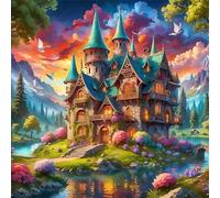 Puzzle de Paysage du château des Bois pour Adultes,1000 pièces,65x65 cm Puzzle de Bricolage Artistique pour Décoration de la Maison, Jeu éducatif Challenge Toy Puzzles pour Adultes
