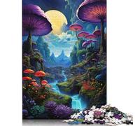 Puzzle de Paysage Fantastique psychédélique coloré, décoration d'intérieur Unique, Puzzle en Carton 100% recyclé pour garçon ou Fille, Cadeaux d'halloween, 1000 pièces (75 x 50 cm)