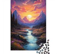 Puzzle de Paysage Fantastique psychédélique coloré, Puzzle Amusant en Carton de qualité supérieure pour garçon ou Fille, Cadeaux de Noël 1000 pièces (75 x 50 cm)