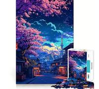 Puzzle de Paysage Japonais Sakura pour Adultes, 1000 pièces, pour stimuler la mémoire et s'amuser Ensemble, Assembler, œuvre d'art Collectionner (38x52cm)