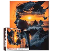 Puzzle de paysage marin abstrait, 1000 pièces, pour adultes, familles (dames, filles, coucher de soleil, montagne, vague) Les pièces s’emboîtent parfaitement, 50 x 70 cm, encadrable, magique féminin