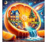 Puzzle de Paysage Orange pour Adultes,120 pièces,20x20 cm Puzzle de Bricolage Artistique pour Décoration de la Maison, Jeu éducatif Challenge Toy Puzzles pour Adultes