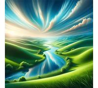 Puzzle de Paysage Serein de la rivière pour Adultes,1000 pièces,65x65 cm Puzzle de Bricolage Artistique pour Décoration de la Maison, Jeu éducatif Challenge Toy Puzzles pour Adultes