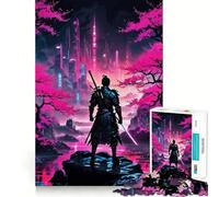 Puzzle de Paysage Urbain Cyberpunk samouraï pour Adolescents, 1000 pièces, Jouet Anti-Stress, Bords tranchants, Cadeau d'anniversaire (50x75cm)