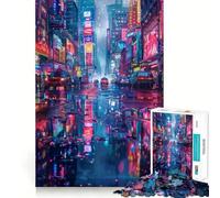 Puzzle de Paysage Urbain Nocturne pour Adultes, 1000 pièces, Jouet Intelligent, Jeu d'intérieur, découpe Nette, (50x75cm)