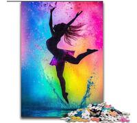 Puzzle de Peinture à l'huile de Danseuse de Ballet pour Adultes 1000 pièces, Jeu Stimulant et Familial avec Affiche et fiche de Questions-réponses (50x75cm)