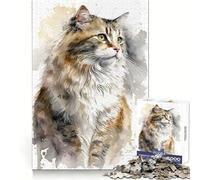 Puzzle de Peinture de Chat American Curl pour Adultes, 1000 pièces, améliore la mémoire, Passe Un agréable Moment de détente, découpe de précision, Cadeau spécial (38x52cm)