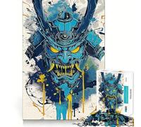 Puzzle de Peinture de Masque Oni pour Adultes, 1000 pièces, Jeu de logique Robuste, Anti-Tension, Bords Transparents, Cadeau de qualité supérieure (38x52cm)