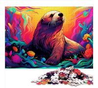 Puzzle de Phoque Coloré | 1000 Pièces en Bois pour Adultes et Enfants de 12 Ans et Plus | Difficile (50x75 cm)