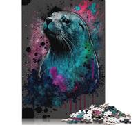 Puzzle de phoques colorés, Jouet de détente, Puzzle en Carton de qualité supérieure pour Adultes et Enfants, Cadeaux d'halloween, 1000 pièces (75 x 50 cm)