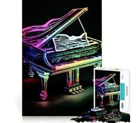 Puzzle de Piano coloré pour Adolescents 1000 pièces Renforce la mémoire, Passe-Temps Calme, Cadeau Festif de qualité (38x26cm)