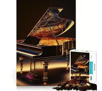 Puzzle de Piano coloré pour Adolescents 1000 pièces Wise Think Toy Gentle Leisure Tight Cut Liste de souhaits du Père Noël (38x52cm)