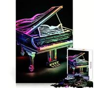 Puzzle de Piano coloré pour Adolescents 1000 pièces Wise Think Toy Gentle Leisure Tight Cut Liste de souhaits du Père Noël (38x52cm)