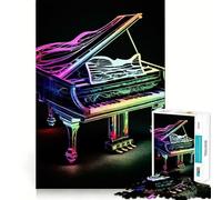Puzzle de Piano coloré pour Adolescents 1000 pièces Wise Think Toy Gentle Leisure Tight Cut Liste de souhaits du Père Noël (38x52cm)