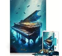 Puzzle de Piano sous-Marin 1000 pièces pour Adultes, Exercice cérébral, Anti-Stress, décoration Murale aux Bords précis (38x52cm)