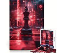 Puzzle de pièces d'échecs Roi Noir pour Adultes 1000 pièces Développe la Concentration et la capacité de Concentration, se détend et s'amuse sans Stress Idéal pour Noël (38x26cm)