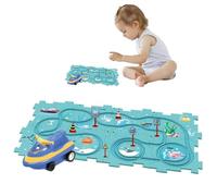 Puzzle de piste pour wagons ferroviaires, jeu de wagons puzzle pour enfants, kit de jouet puzzle de course pour wagons ferroviaires pour enfants, puzzle de conception flexible piste jouets