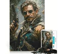 Puzzle de pistoleros du Far West pour Adultes,1000 pièces,pour stimuler la Concentration et s'amuser Taille Uniforme,pièces précises,activité de Partage idéale pour Les Proches (38x26cm)