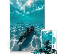 Puzzle de Plage avec Requin-Baleine pour Adultes,1000 pièces,Jeu de mémoire,Assemblage sécurisé et Solide,Jeu de Construction de Liens significatif (50x75cm)