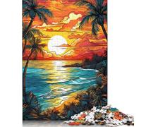 Puzzle de Plage coloré, Puzzle rectangulaire en Papier Rigide Difficile pour Enfants et Adultes, Cadeau Unique, 1000 pièces (75 x 50 cm)