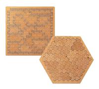Puzzle de Plateau Fractal, Puzzles de Plateau d'entraînement cérébral - Fabrication de moules précises, Puzzle en Bois, Jeu cognitif, Puzzles en Bois Difficiles et Difficiles (2PcsB)