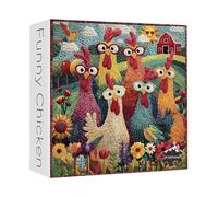 Puzzle de poulet - Puzzle difficile de 1000 pièces, illustration colorée de coq de , activité de jeu adaptée aux débutants | Œuvre d'art à suspendre au mur, stimule l'imagination et