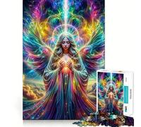 Puzzle de prière d'amour angélique 1000 pièces,Jeu de Concentration mentale,découpe de précision,Bords Lisses,Jeu de Connexion significative (38x26cm)