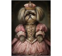 Puzzle de princesse royale Shih Tzu 300/500/1000 pièces - Portrait royal d'animal domestique cadeau pour propriétaire de Shih Tzu (500 pièces (38 × 52 cm)