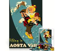 Puzzle de randonnée dans la Vallée d'Aoste pour Adultes, 1000 pièces, mémoire Nette, Plaisir reposant, Bords soignés, Cadeau mémorable (50x75cm)