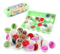 Puzzle De Reconnaissance Des Couleurs En Forme D'¿Ufs De Dinosaure Tordus Colorés, Jouets Éducatifs, Cadeau De Fête, Jouet Montessori Pour Enfant