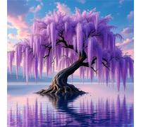 Puzzle de Reflet de l'arbre Violet pour Adultes,300 pièces,35x35 cm Puzzle de Bricolage Artistique pour Décoration de la Maison, Jeu éducatif Challenge Toy Puzzles pour Adultes
