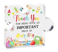 Puzzle de remerciement pour enseignants en acrylique - Cadeau d'amour pour les enseignants et les éducateurs - Cœur décoratif gravé comme souvenir - Presse-papier personnel pour bureau - Idée cadeau