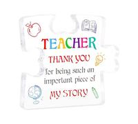Puzzle de remerciement pour enseignants en acrylique - Cadeau d'amour pour les enseignants et les éducateurs - Cœur décoratif gravé comme souvenir - Presse-papier personnel pour bureau - Idée cadeau