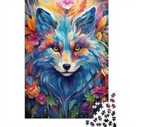 Puzzle de Renard en Papier Rigide, Peinture colorée, Puzzle rectangulaire Difficile pour Enfants et Adultes, Cadeau Unique, 1000 pièces (75 x 50 cm)