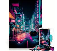 Puzzle de Rue Japonais de Tokyo pour Adolescents, 1000 pièces, stimule la mémoire, Plaisir Lent, Bords Nets, Cadeau de Noël 50x75cm