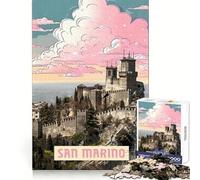 Puzzle de Saint-Marin 1000 pièces Stimule l'esprit Détente Facile Ajustement Parfait Cadeau Symbolique (50x75cm)
