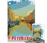Puzzle de Saint-Pétersbourg pour Adolescents, 1000 pièces, Jeu de logique Robuste, Anti-Stress, Bords Transparents, Cadeau Classique 38x26cm