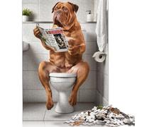 Puzzle de Salle de Bain Dogue de Bordeaux 1000 pièces pour Adolescents, Puzzles en Bois pour Adultes, Puzzles Casse-tête pour Adultes 1000 pièces (75 x 50 cm)