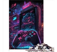 Puzzle de Salle de Jeu néon Puzzle de 1000 pièces pour Adultes et Enfants Puzzle en Bois pour Adultes Enfants Enfants garçon Fille Cadeau Jouets (50x75 cm)